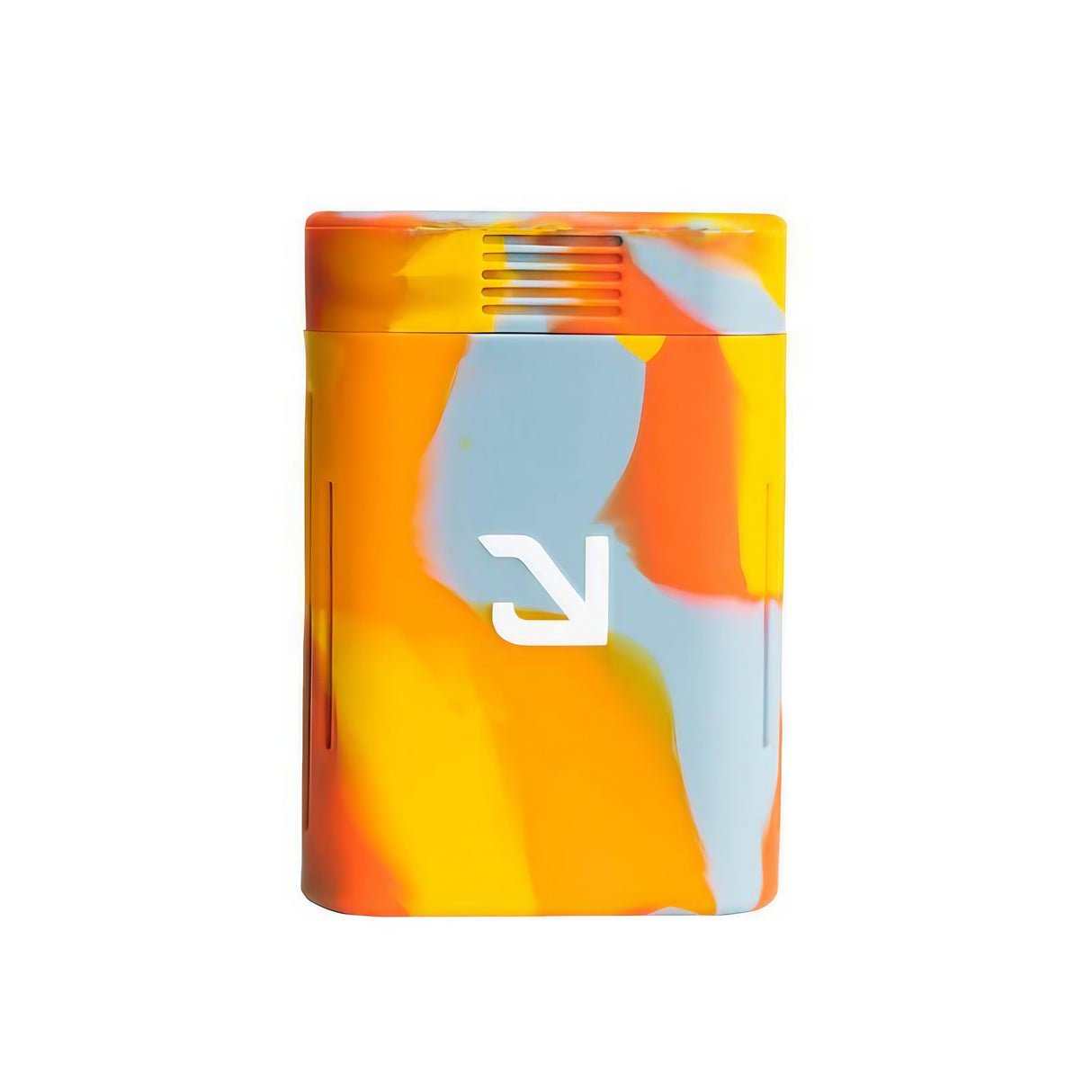 Eyce Solo Silicone Hand Pipe in vibrant swirl design, compact and durable, front view on white background