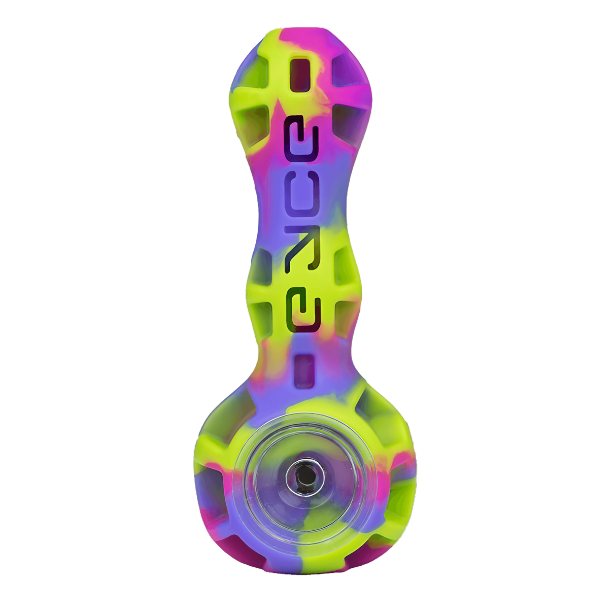 Eyce Spoon - Colorful Silicone Hand Pipe for Dry Herbs, Front View on White Background