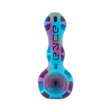 Eyce Spoon hand pipe in Mermaid Purple variant, portable silicone design with glass bowl, front view