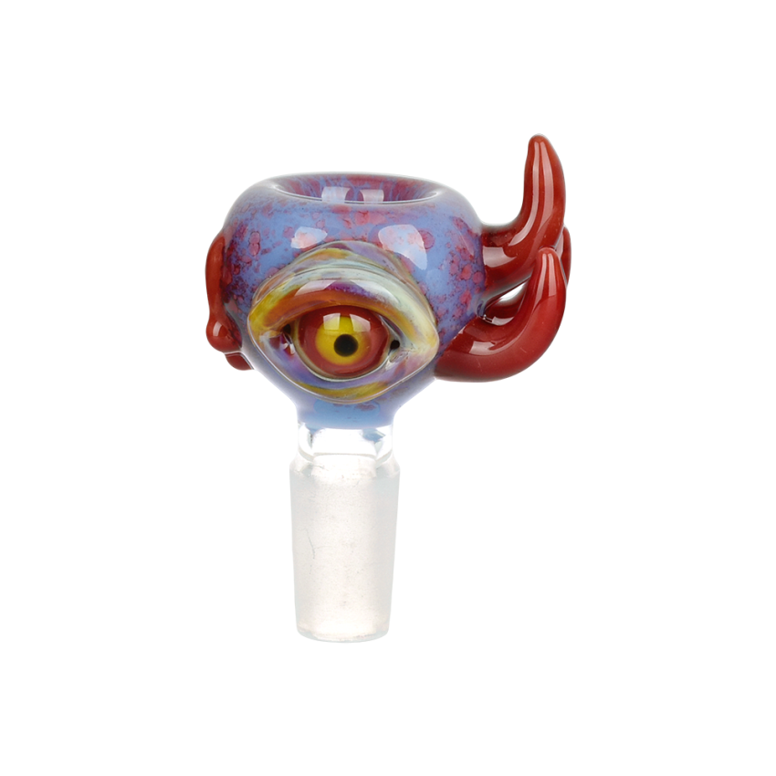 Eyeball Glass Herb Slide | 14mm M | Assorted Colors | 5ct Bundle