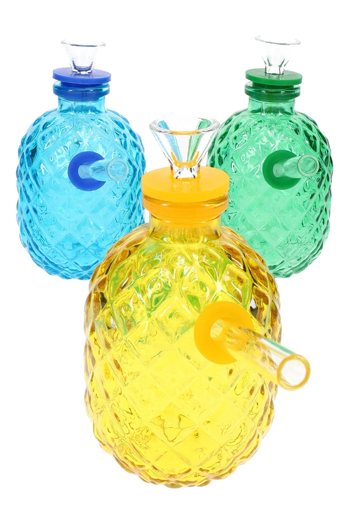 Glass Pineapple Mini Bong “Tropical Sipper” – 4″ – Assorted Colors