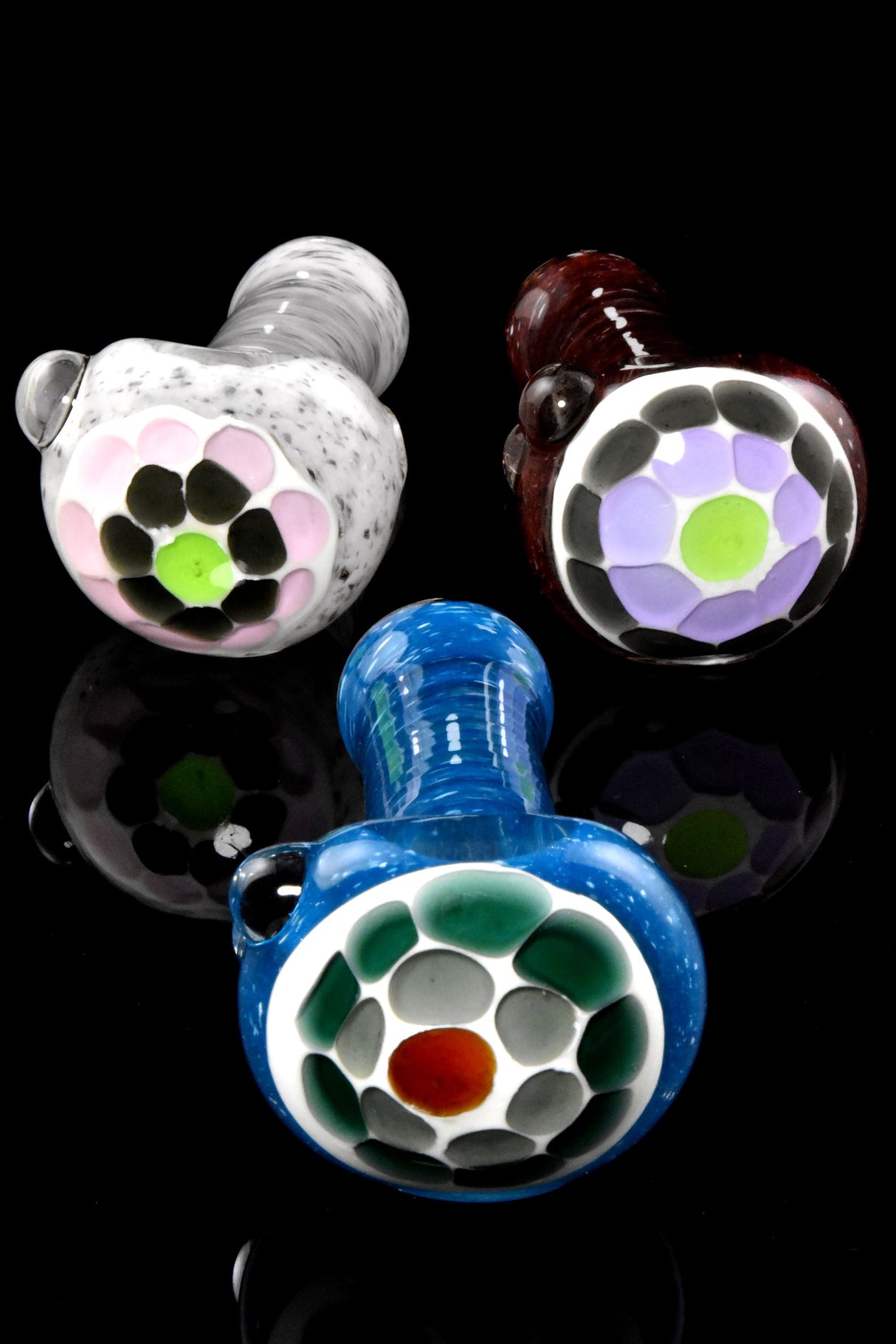 Spiral Frit Glass Spoon “Slime Bubble” – 4½″ – Assorted Colors