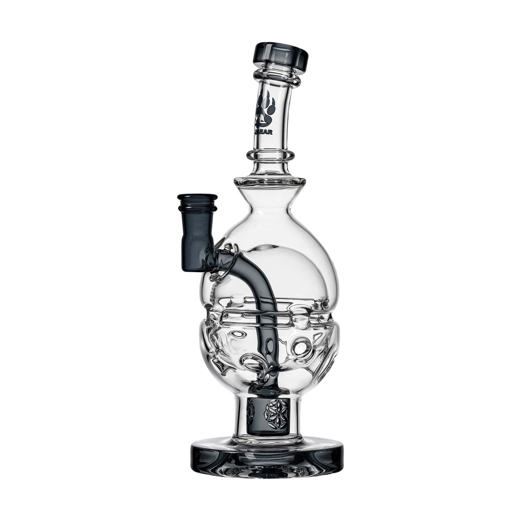 Calibear Fab Egg Dab Rig Clear with Frosted Accents and Black Base, Front View
