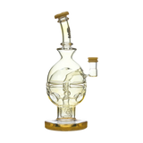 Calibear Fab Egg Dab Rig in Silver Fumed with Clear Glass and Frosted Accents, Front View