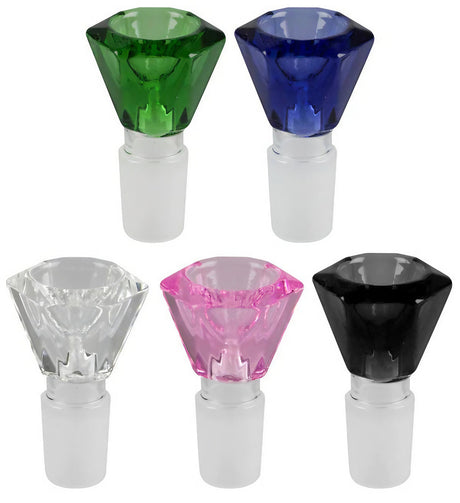 Assorted Faceted Jewel Herb Bowl Slides in Borosilicate Glass for 18-19mm Male Joints
