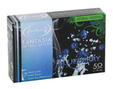 Fantasia Herbal Shisha Blueberry flavor 50g 10-pack display box on white background