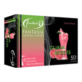 Fantasia Herbal Shisha Guava Breeze 50g, 10pk Display Box Front View with Flavor Image