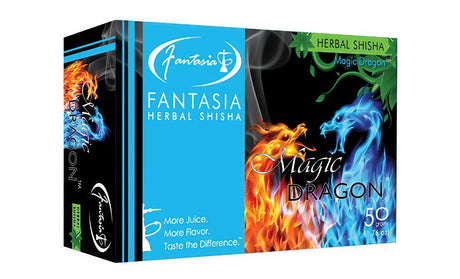 Fantasia Herbal Shisha Magic Dragon 50g - Front View of 10pk Display Box