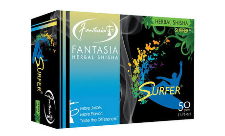 Fantasia Herbal Shisha Surfer 50g, 10pk Display Box with vibrant graphics