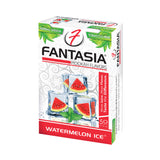 Fantasia Herbal Shisha 50g Watermelon Ice flavor, tobacco-free, front view of 10pk display box
