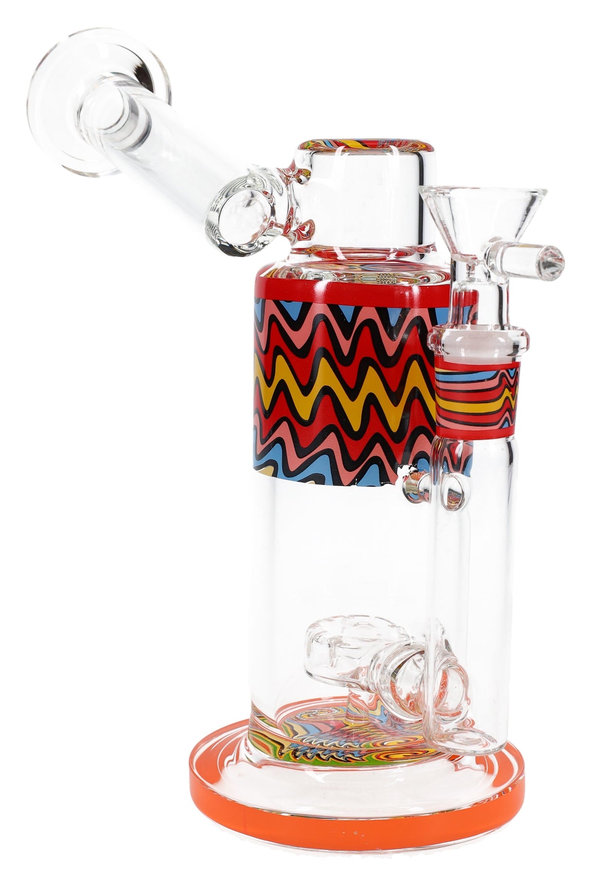 Reverse Stemless Sidecar Glass Bong “Wavelength” – Showerhead Perc – 7″
