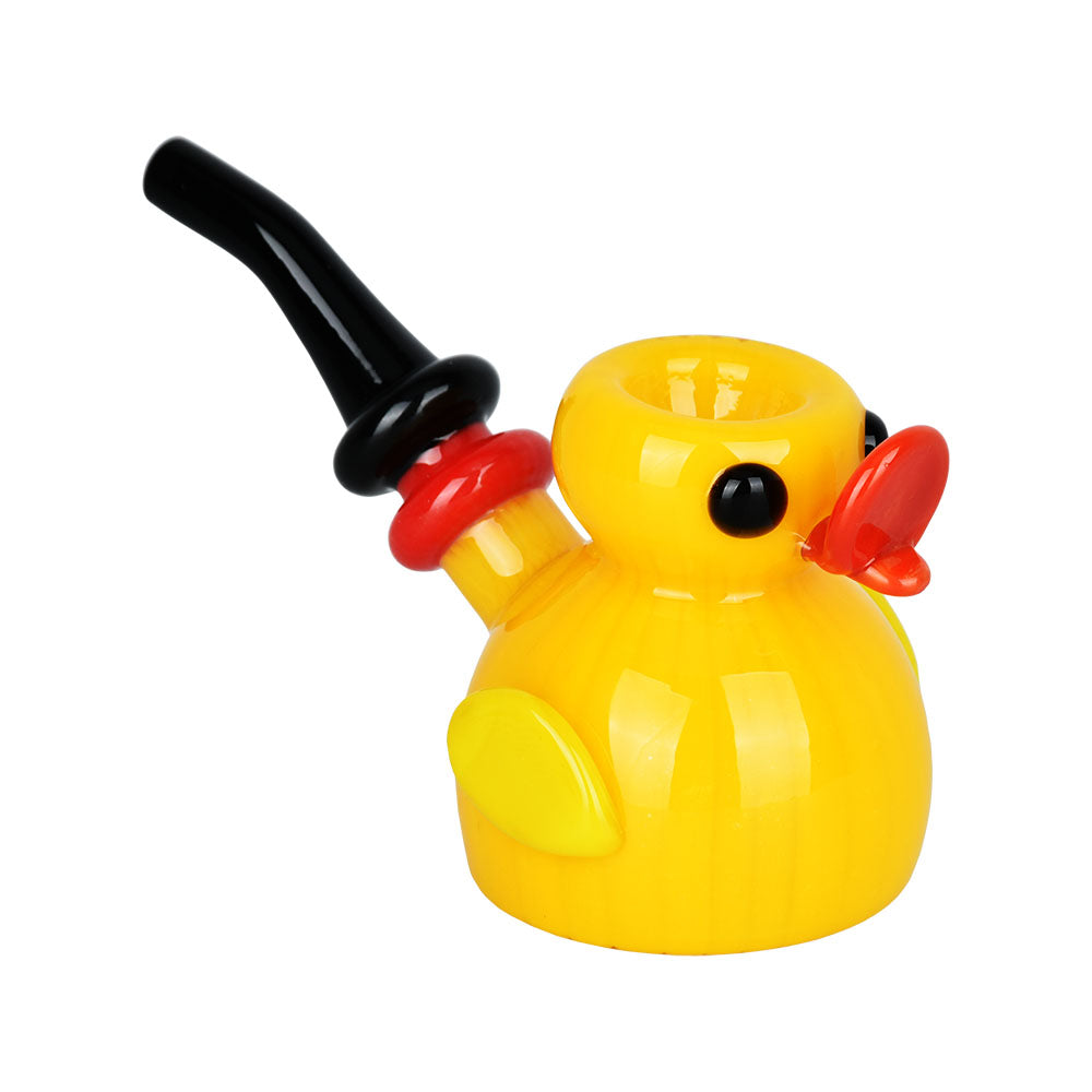 Feathered Friend Ducky Hand Pipe in Borosilicate Glass, 4.75" Fun Novelty Design, Front View