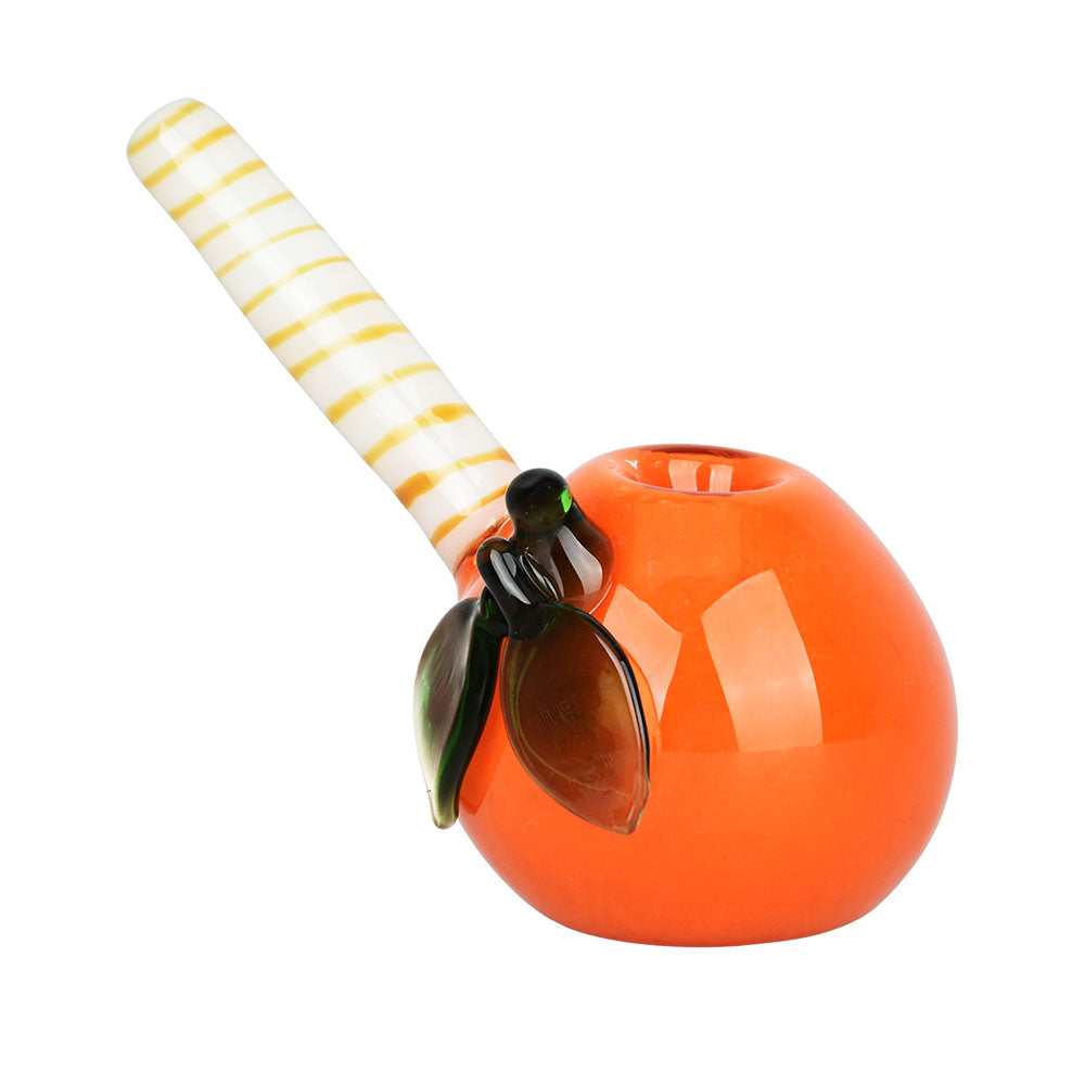 Feeling Peachy Glass Bubbler - 4.5" - Borosilicate Glass with Striped Stem
