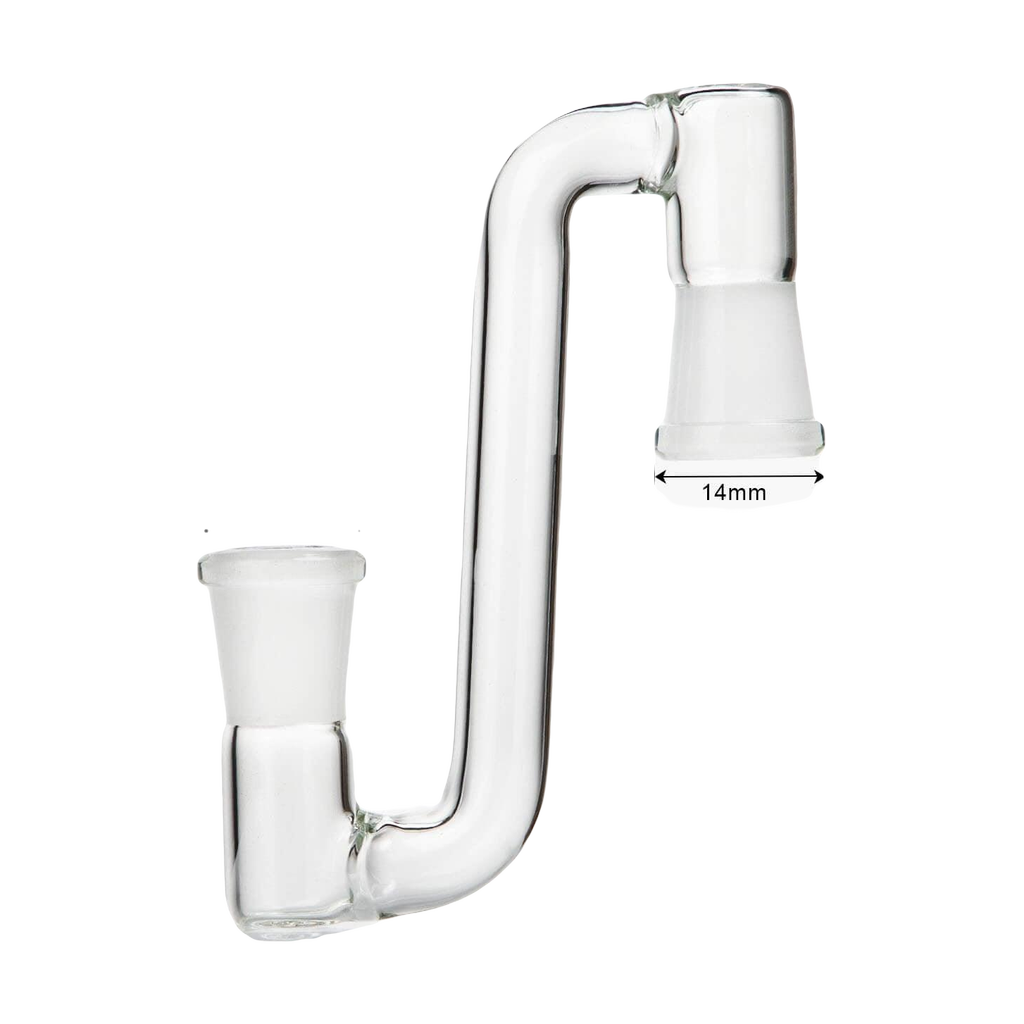 PILOTDIARY 14mm Female to Female Glass Adapter 2Pcs, Clear, Isolated on White