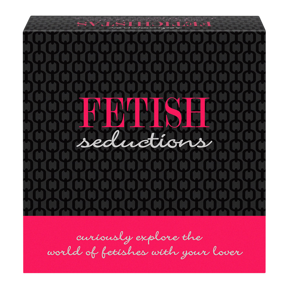 Fetish Seductions Game box front view, explore fetishes with your partner, novelty gift