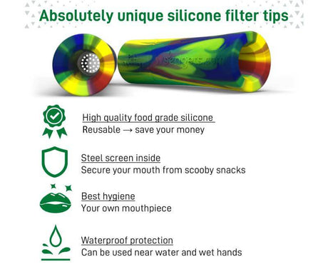Weedgets Tic-Toke Silicone Filter Tips 10pc - Small Reusable Set for Smoother Smoke