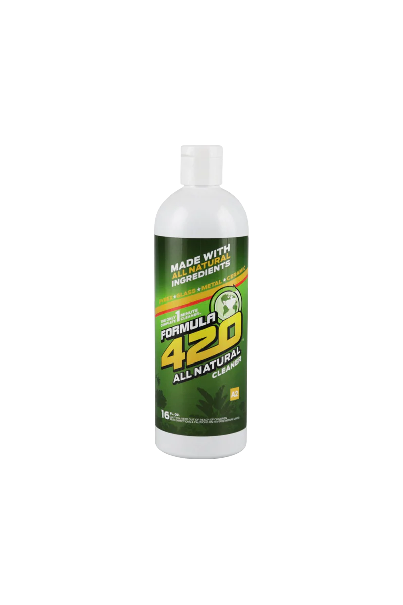 Formula 420 All Natural Cleaner 16oz bottle, front view, for organic bong cleaning
