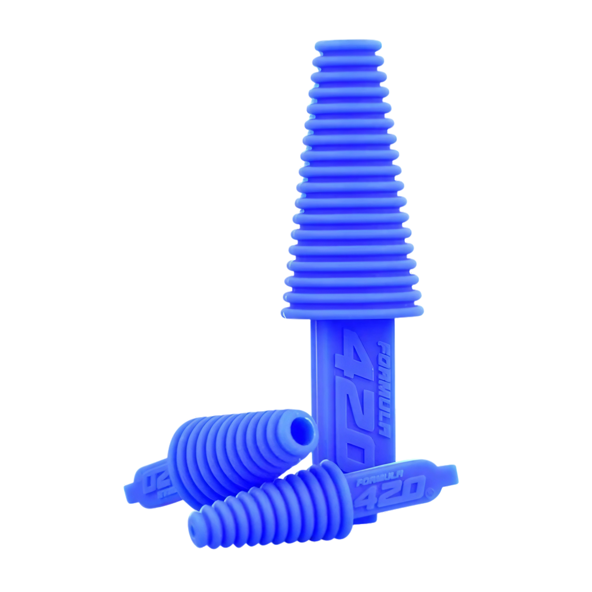 Formula 420 Silicone Cleaning Plugs in Blue, 24pc Set for Bong Maintenance