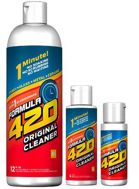 Formula 420 Concentrated Cleaner 16oz with smaller bottles, front view on white background