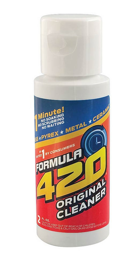 Formula 420 Original Cleaner 2oz bottle, front view, ideal for bongs, 12-pack set