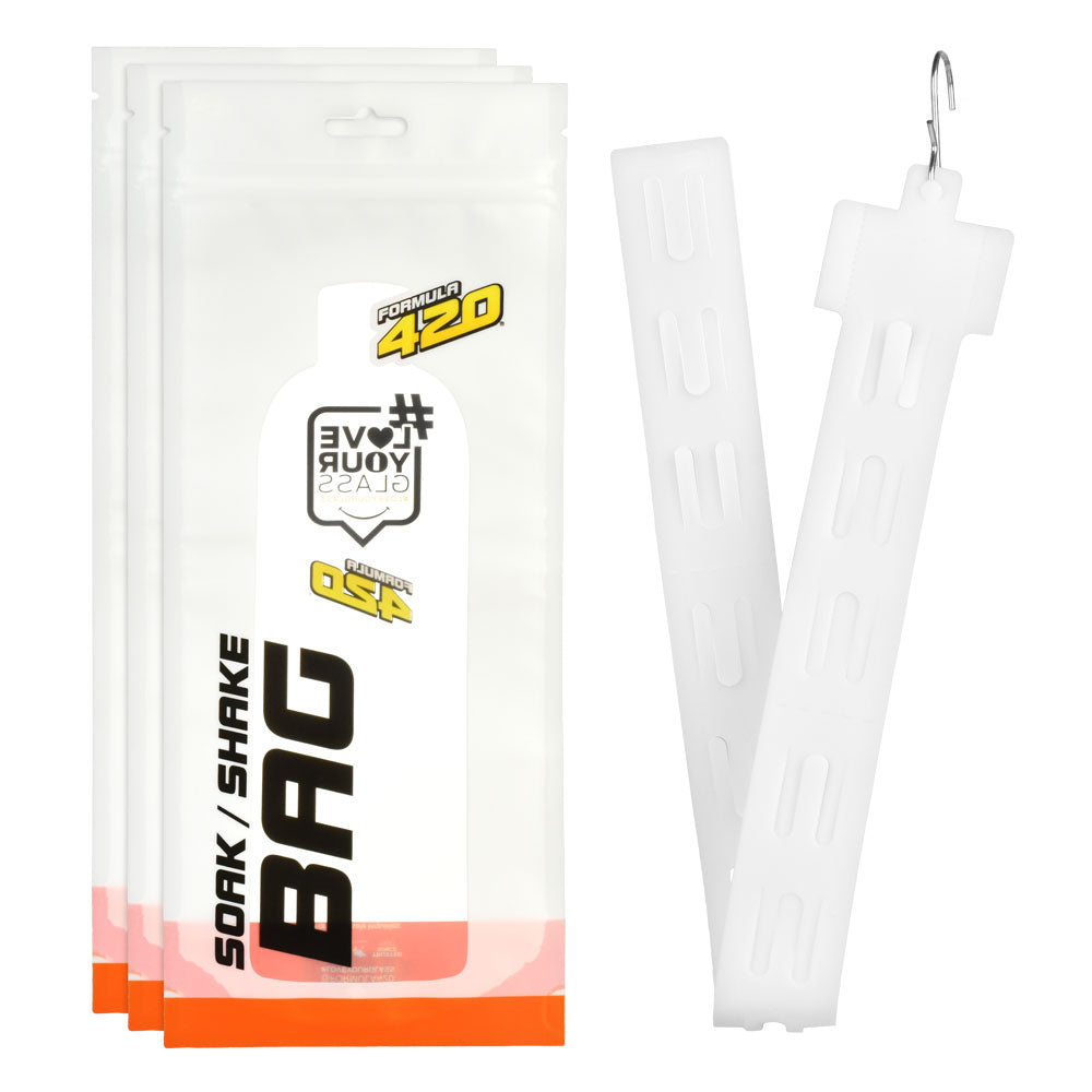 Formula 420 Soak N Shake Bag 12 Pack front view - ideal for easy cleaning of smoking accessories