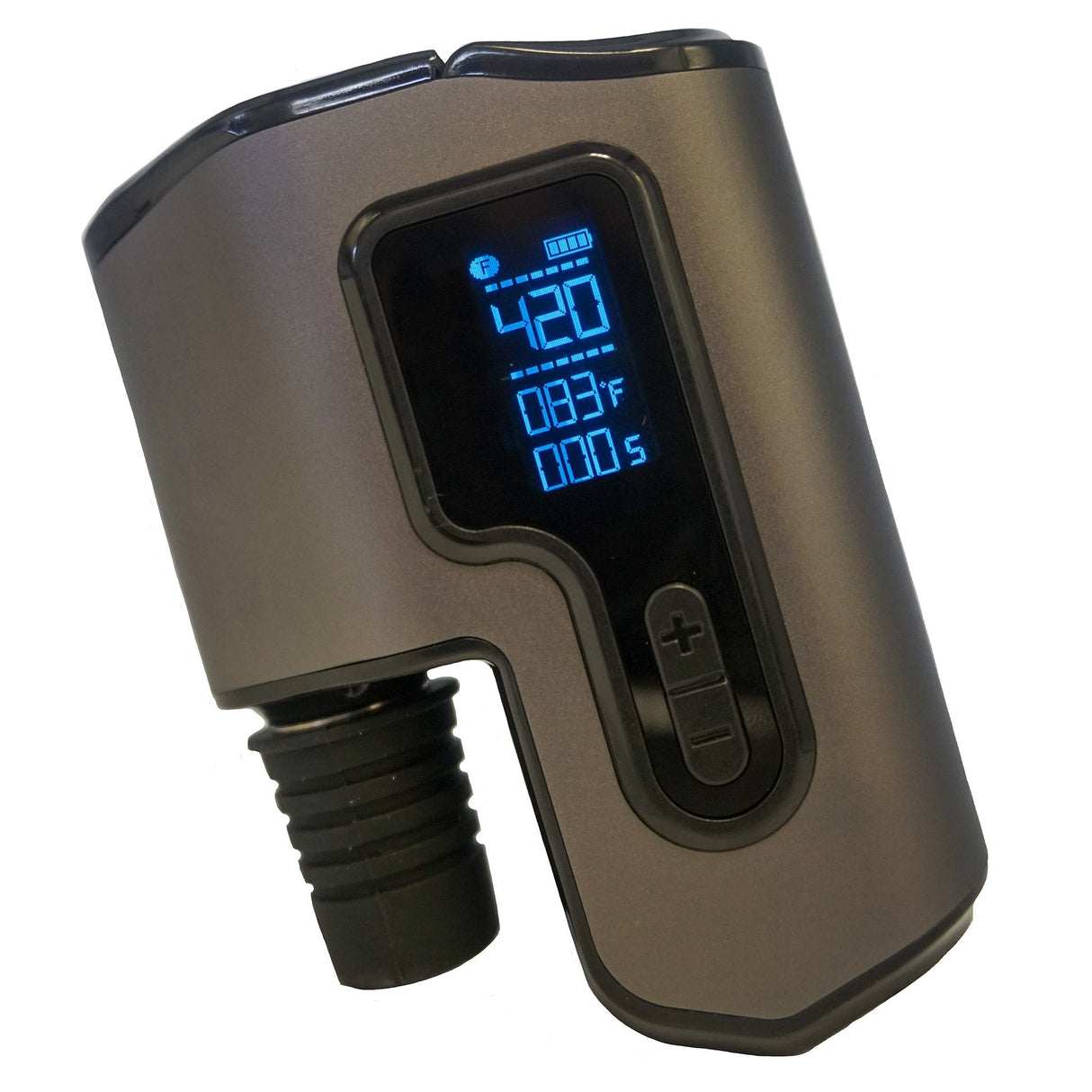 Freeze Pipe E-Nail vaporizer for concentrates with digital temperature display, side view