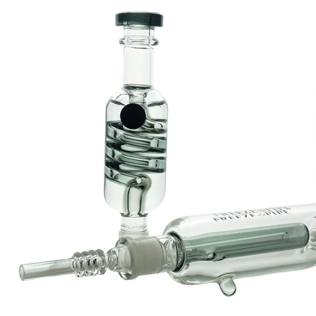Freeze Pipe Nectar Collector with titanium tip and cooling chamber, angled side view