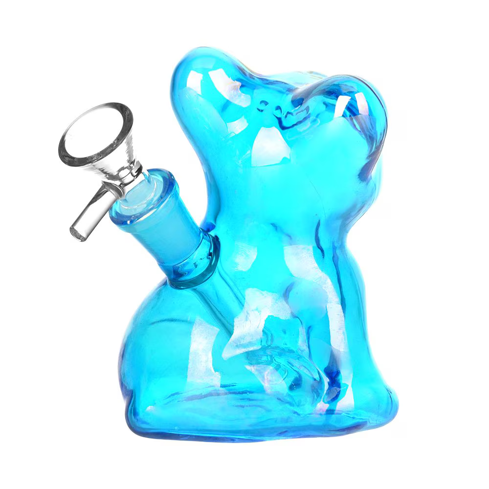French Bulldog Glass Water Pipe | 4.25" | 14mm F | Colors Vary
