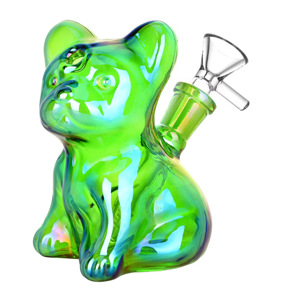 French Bulldog Glass Water Pipe | 4.25" | 14mm F | Colors Vary