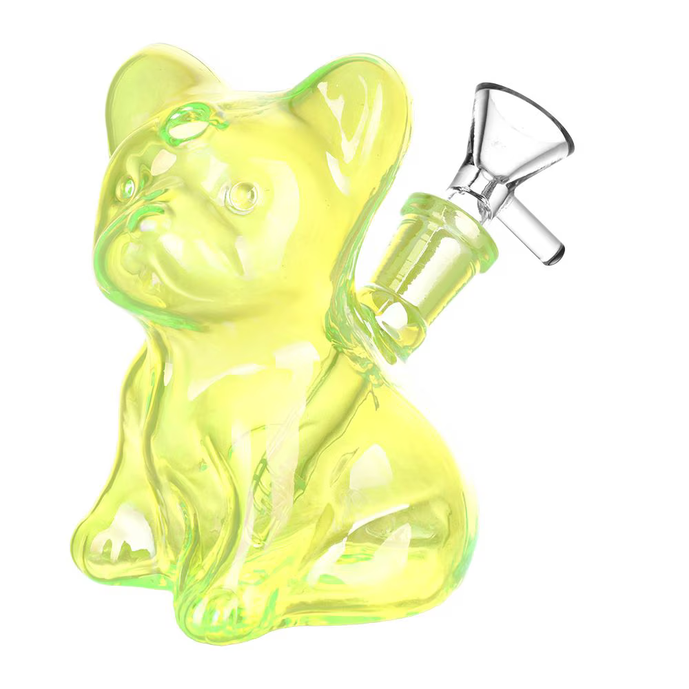 French Bulldog Glass Water Pipe | 4.25" | 14mm F | Colors Vary