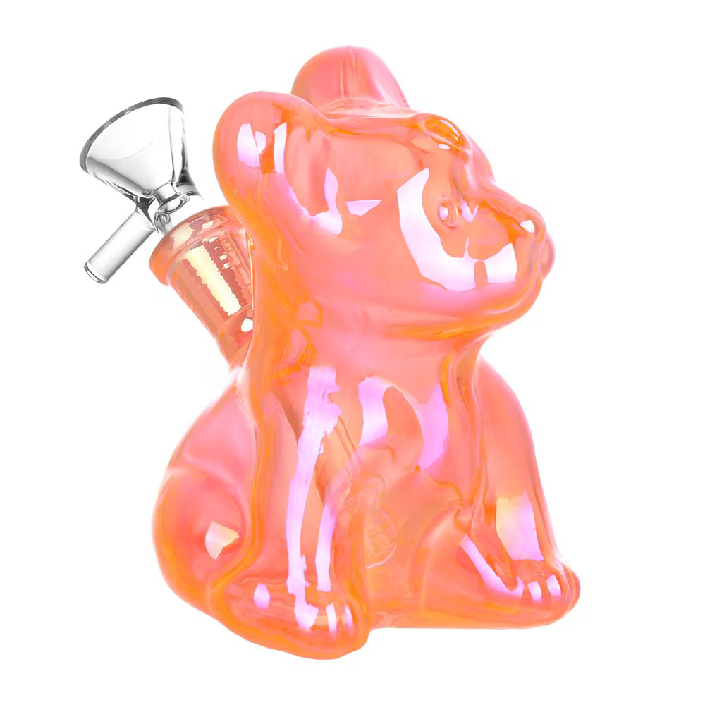 French Bulldog Glass Water Pipe | 4.25" | 14mm F | Colors Vary