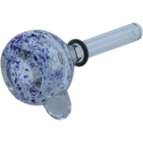 LA Pipes Frit Bubble Bowl in Blue Hues, Side View, 10mm Grommet Joint for Bongs