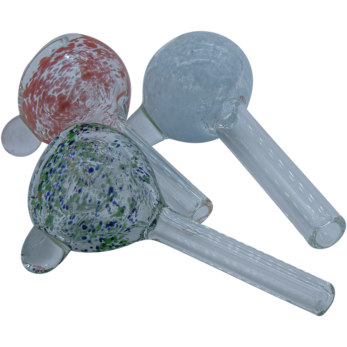 Assorted LA Pipes Frit Bubble Bowl Pull-Stem Slides for bongs with 10mm grommet joints