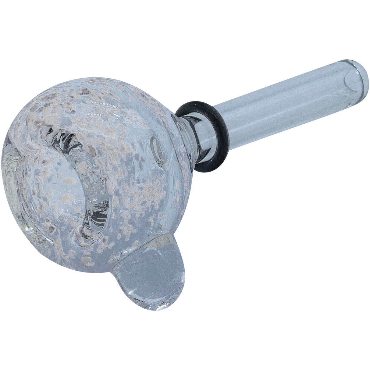 LA Pipes Frit Bubble Bowl with Pull-Stem for Bongs, 10mm Grommet Joint, Side View