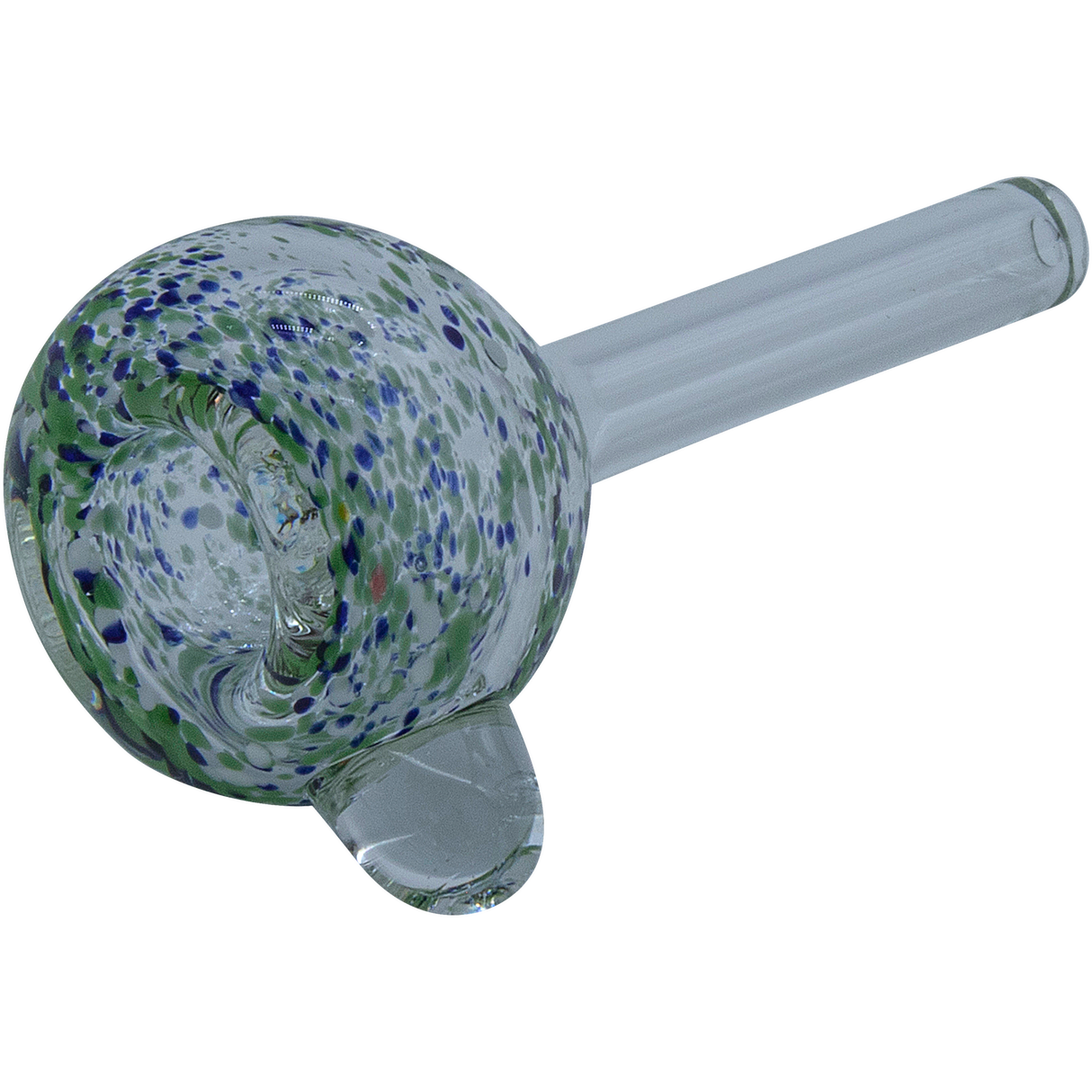 LA Pipes Frit Bubble Bowl Pull-Stem Slide in Mixed Colors for Bongs, 10mm Grommet Joint