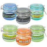 Fujima Dank Tank borosilicate glass storage jars with silicone seal, 6 pack in various colors