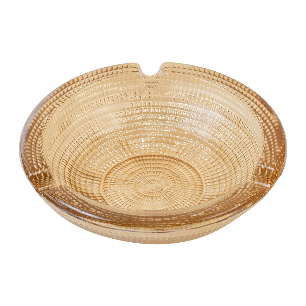 Fujima Exquisite Amber Borosilicate Glass Round Ashtray, Medium Size - Top View