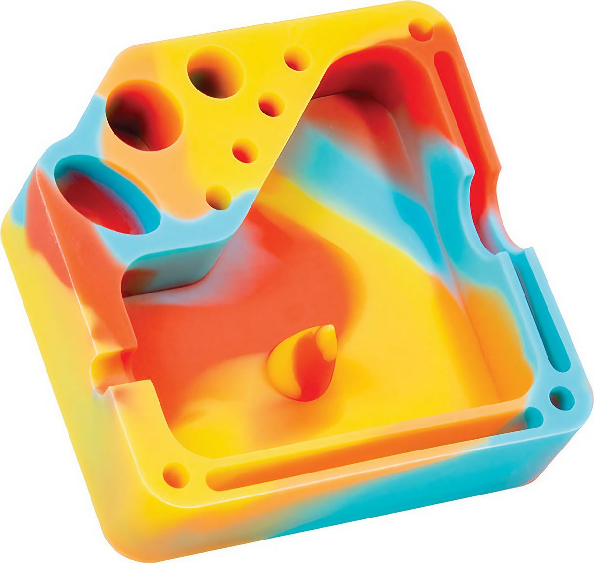 Fujima Glow Silicone Ashtray 6 Pack, Assorted Colors, Glow-in-the-Dark Feature