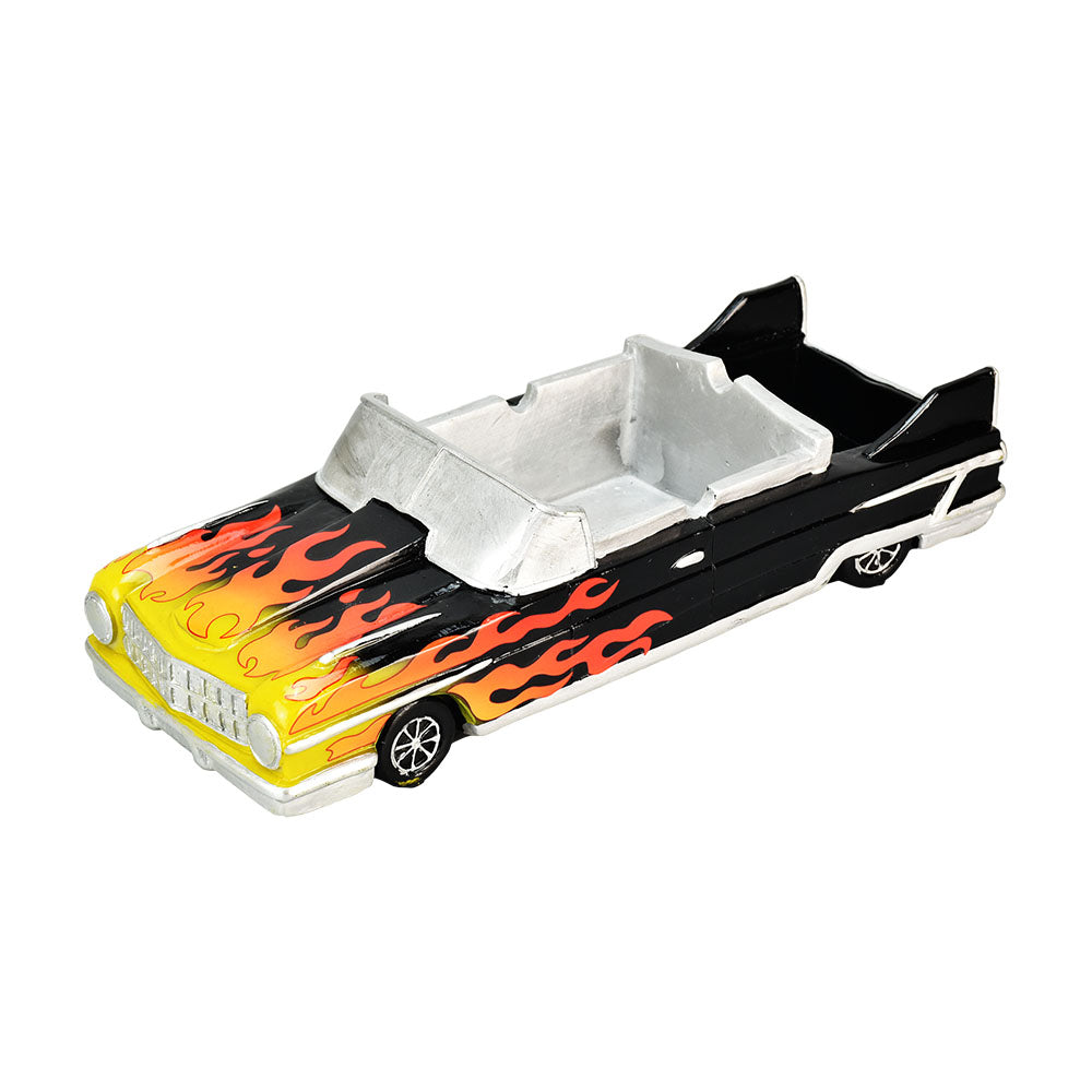 Fujima Lowrider Flame Car Ashtray, Polyresin, 9.5" Length, Angled Top View