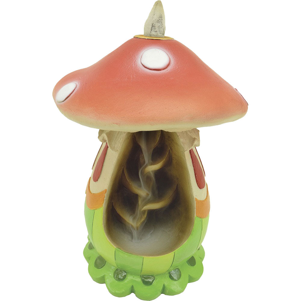 Fujima 6" Mushroom Waterfall Incense Burner, Polyresin, Front View
