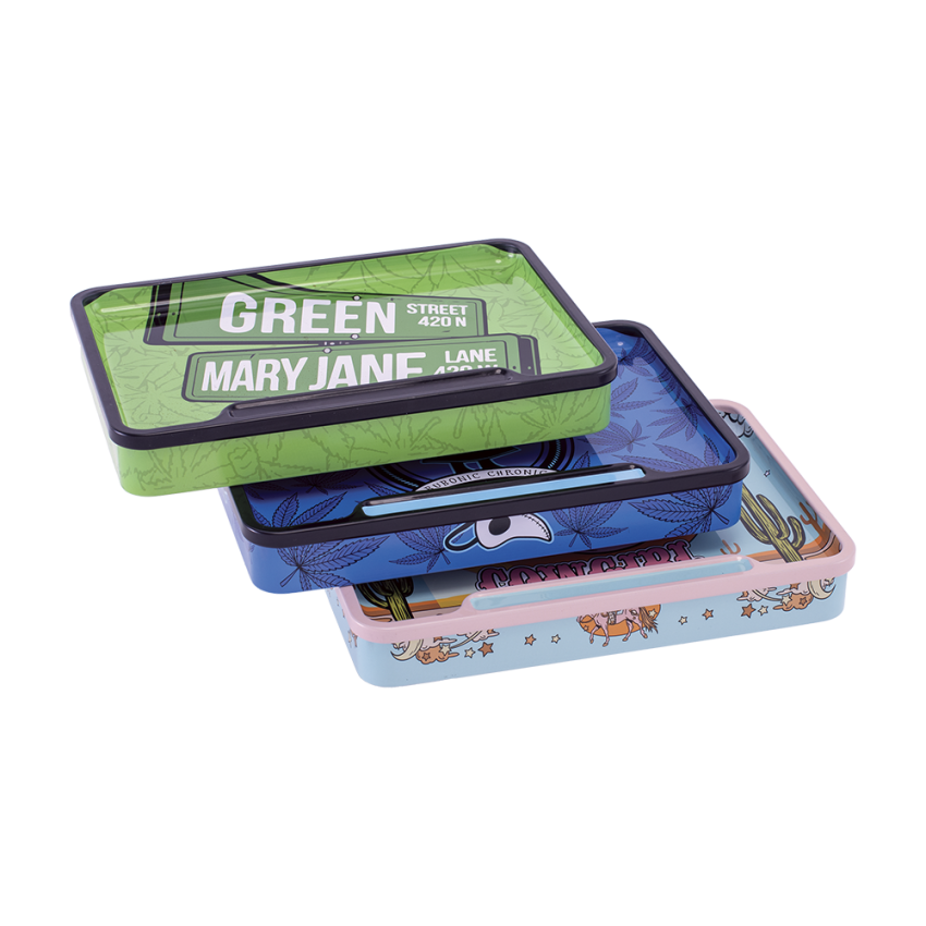 Fujima Rolling Tray Stash Box | Trendy Assortment | 8"x5.75" | 6ct Display