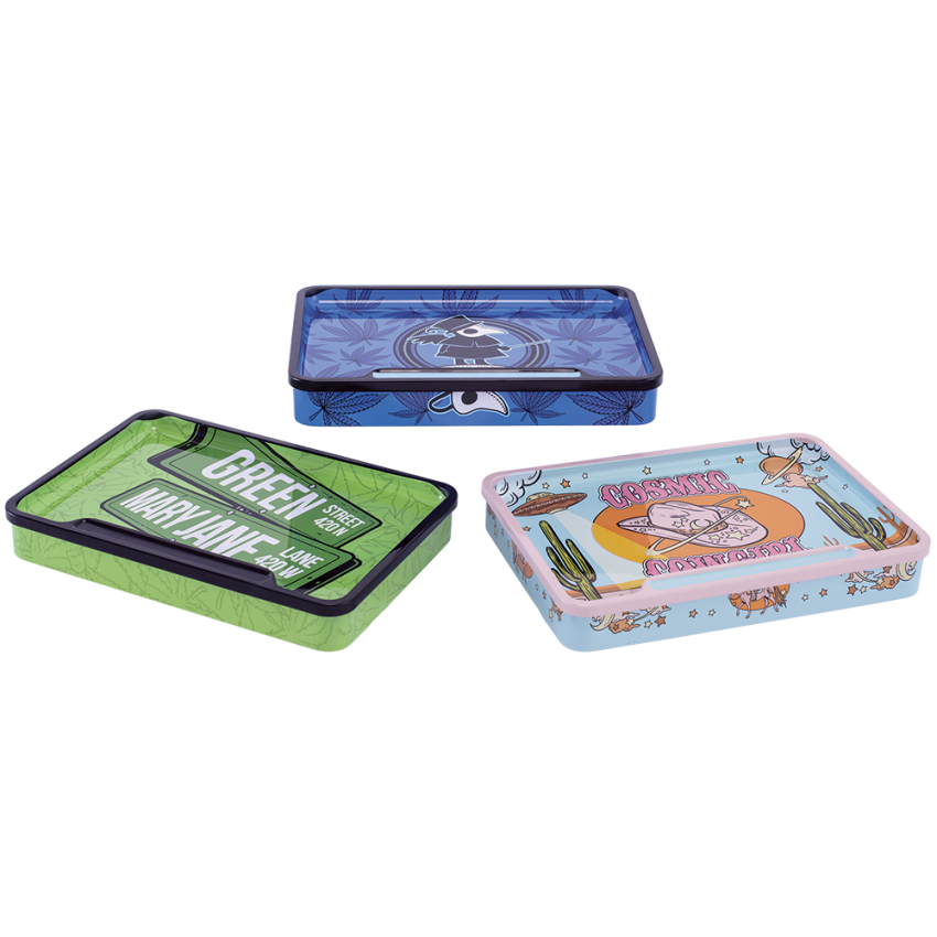 Fujima Rolling Tray Stash Box | Trendy Assortment | 8"x5.75" | 6ct Display