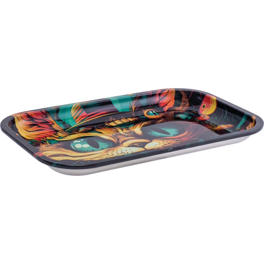 Fujima Trippy Cat Metal Rolling Tray | 11.25"x7.25"
