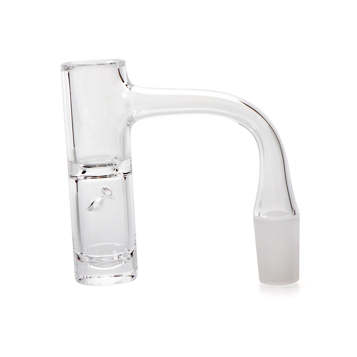 The Stash Shack 90 Degree 14mm Male Full Weld Auto Spinner Quartz Banger Side View