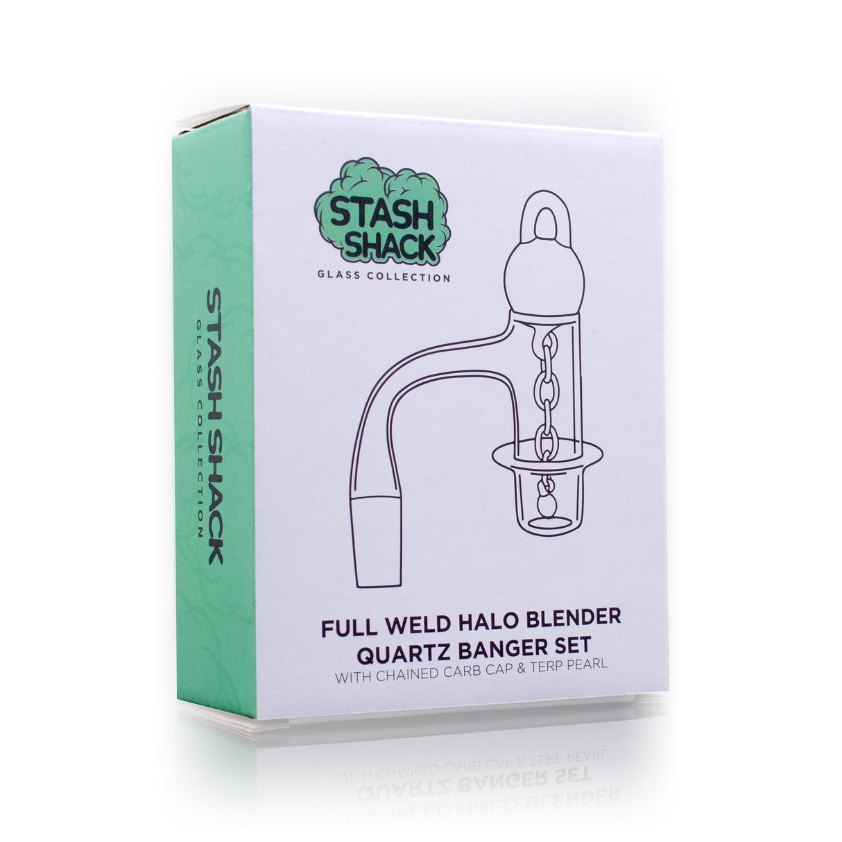The Stash Shack Full Weld Halo Blender Quartz Banger Set Box - Front View