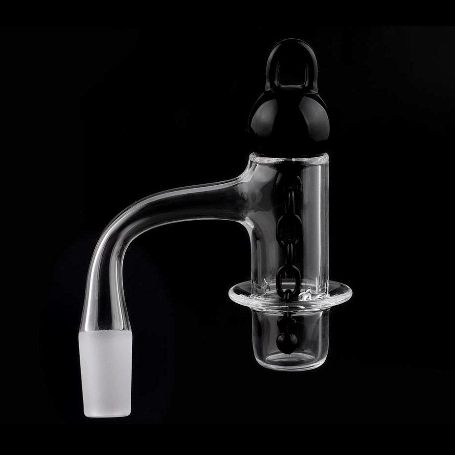 Halo Blender Quartz Banger Set with Chained Carb Cap & Terp Pearl by The Stash Shack on black background