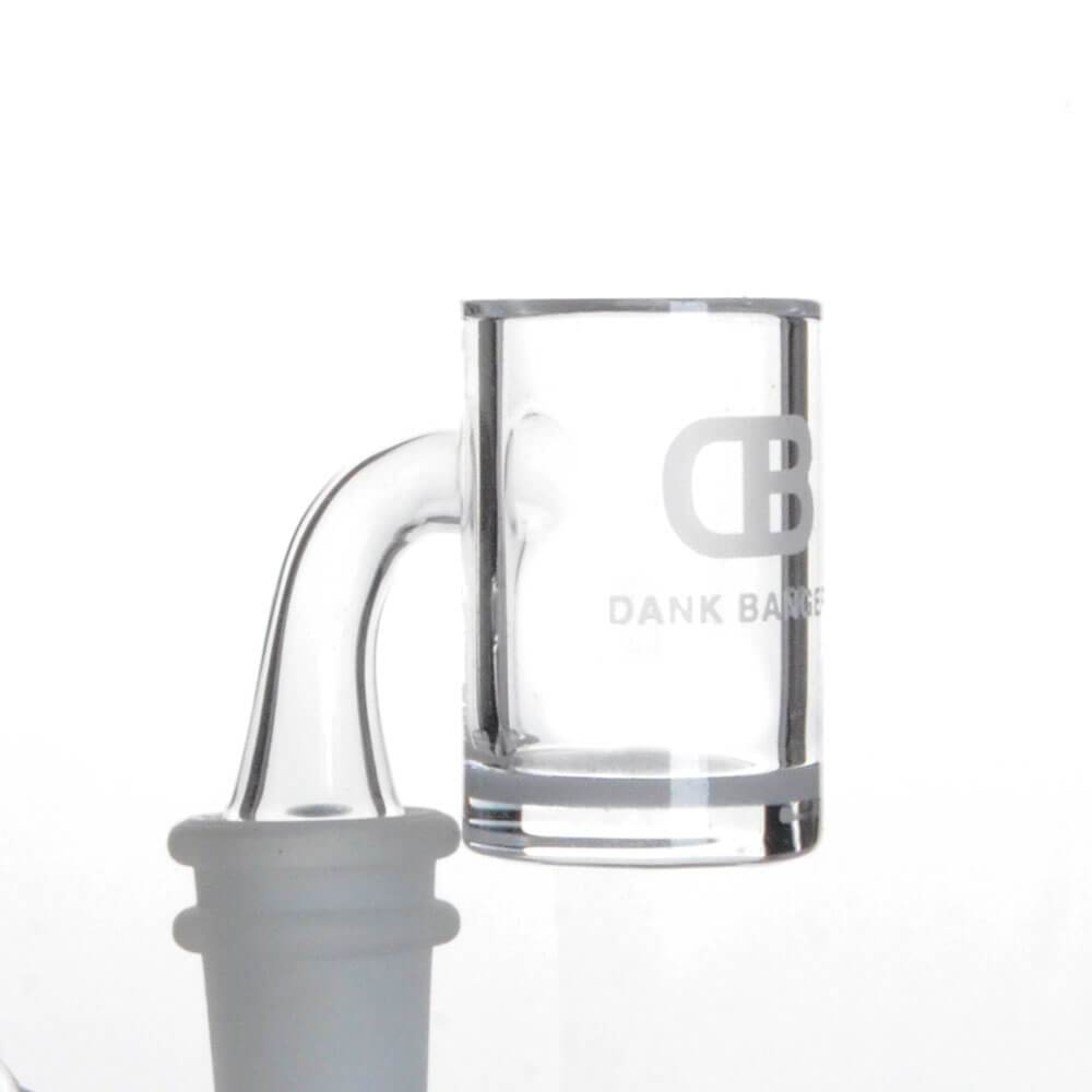 DANK BANGER Hybrid Banger Set close-up, clear borosilicate glass with spinning cap