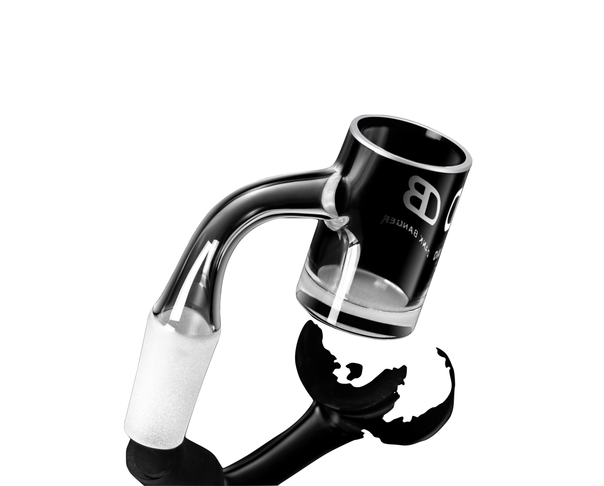 DANK BANGER Hybrid Banger Set with Spinning Cap & Terp Pearls on Reflective Surface