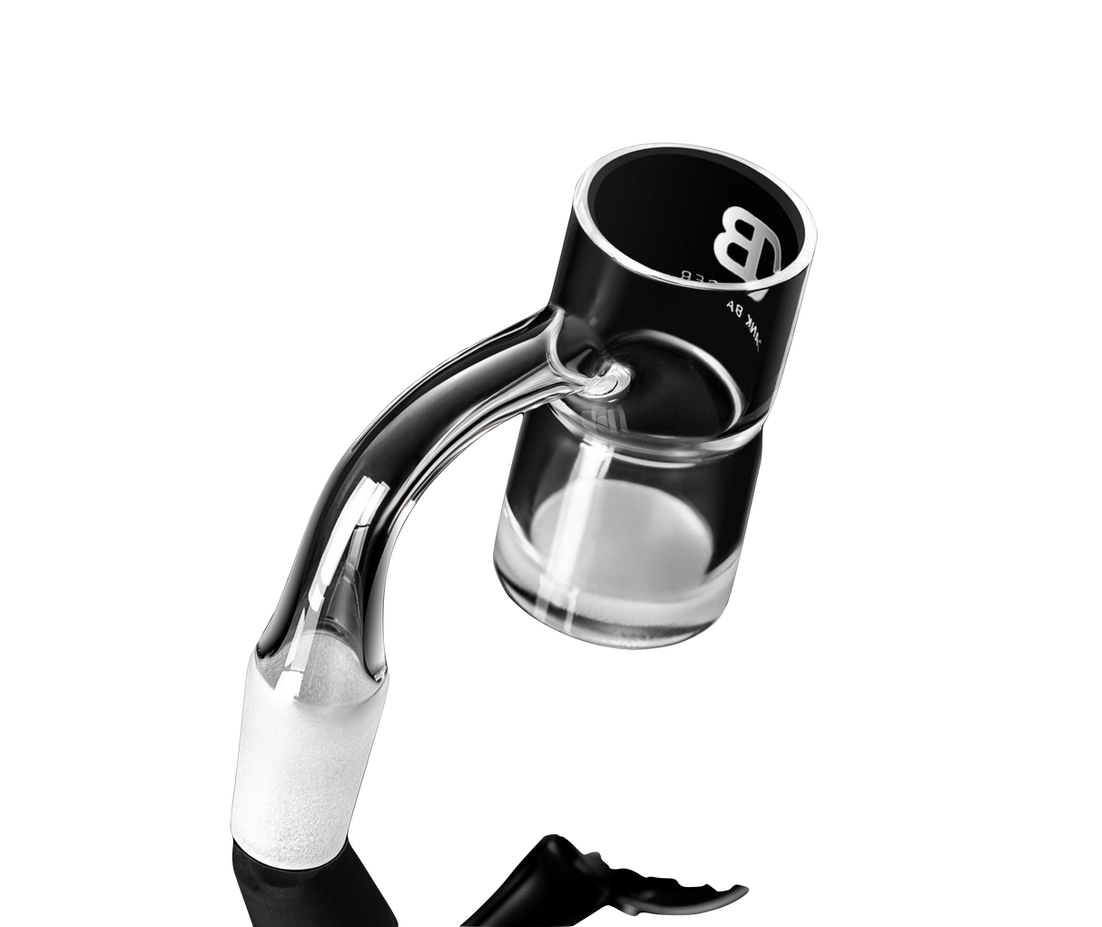 Dank Banger Hybrid Splash Guard Banger Set with Terp Pearls & Cap, 14mm Joint, Side View