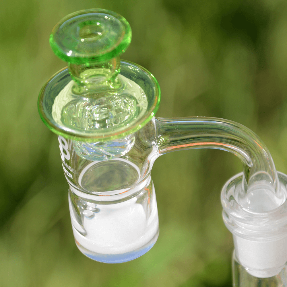 Dank Banger Hybrid Splash Guard Banger with Terp Pearls & Cap, 25mm Quartz